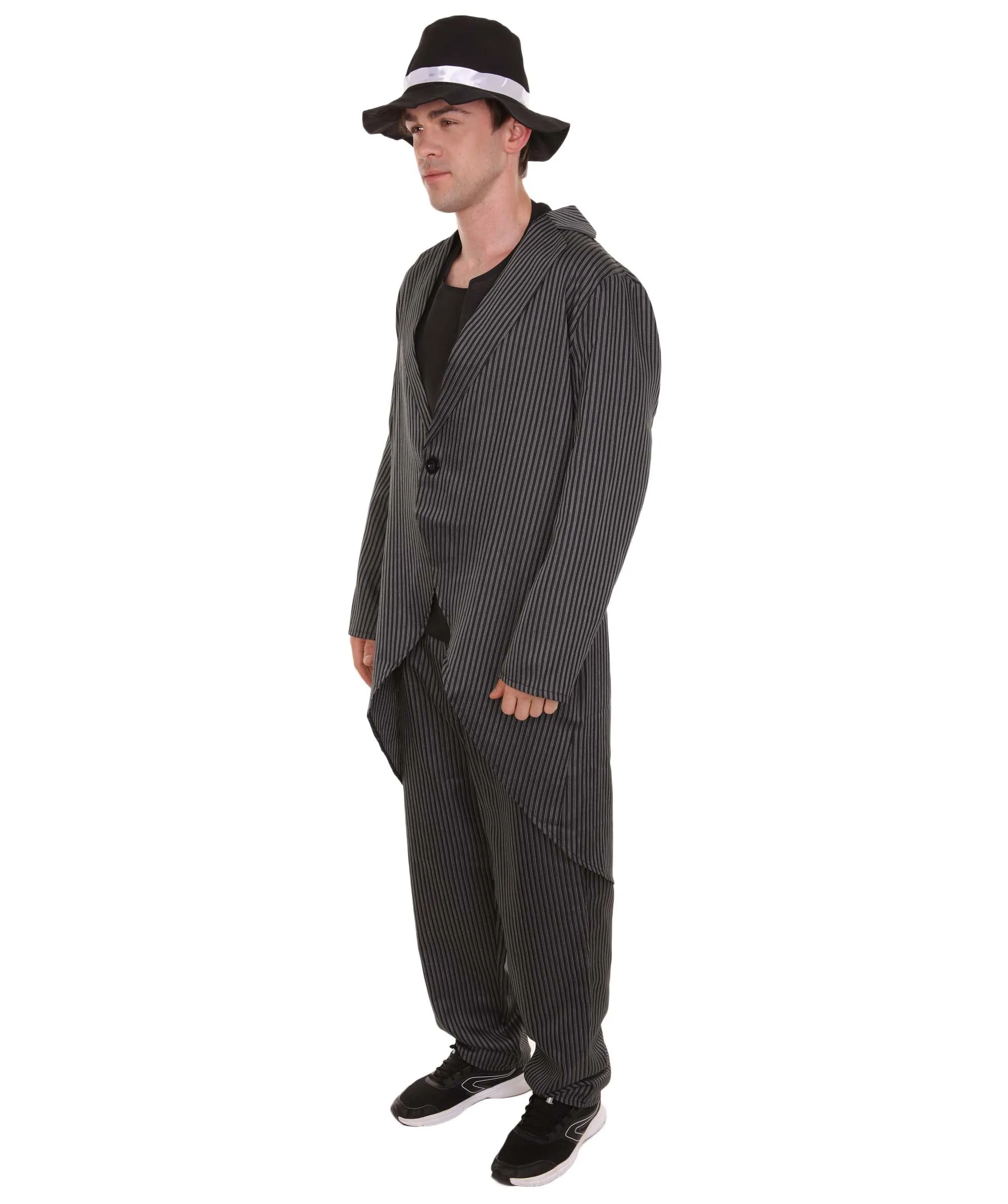 Adult Men's Gangster Suit Costume | Black Halloween Costume
