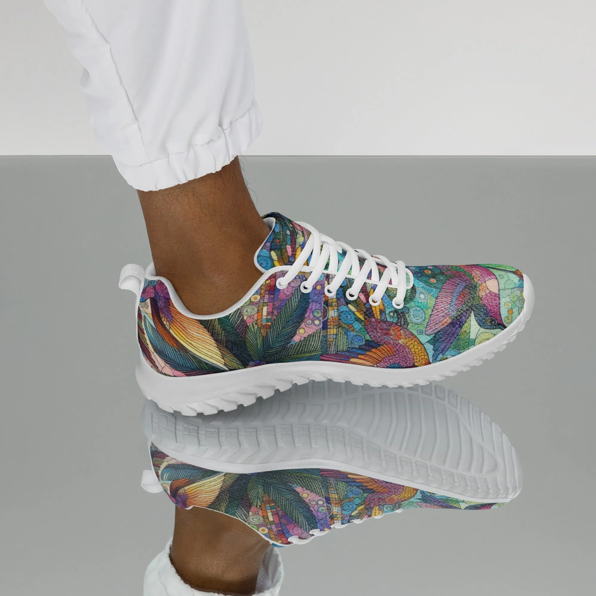 Hummingbird Kaleidoscope Men’s athletic shoes by Gregg Acini Adoree Designs