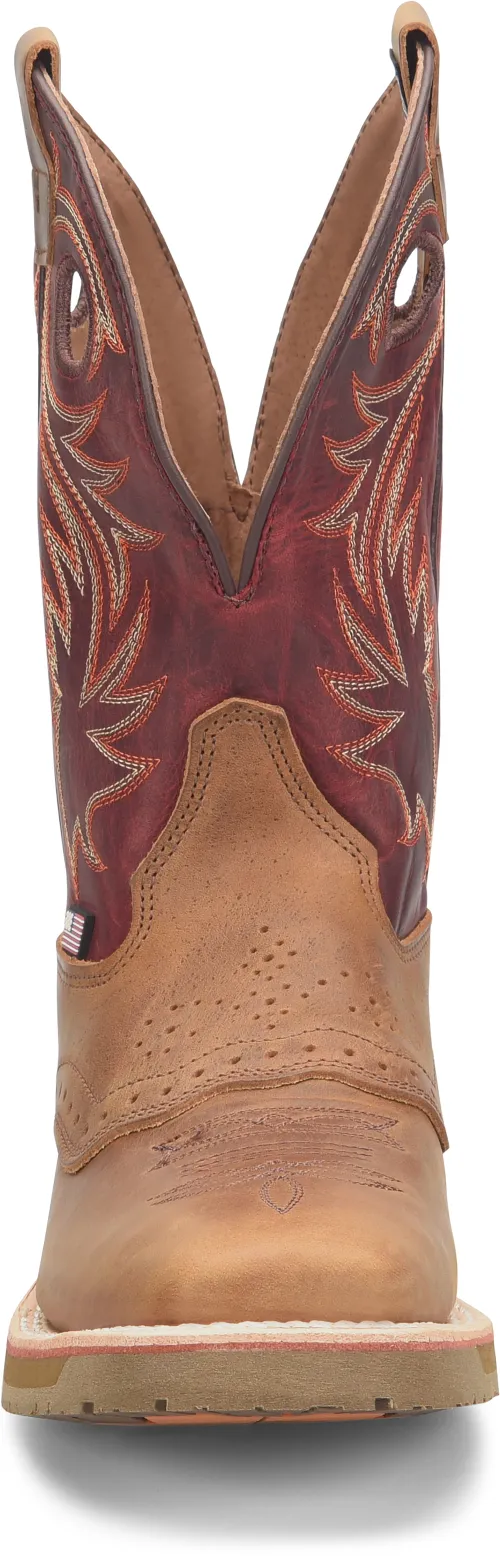 On Sale Double H Red/Tan Ryland Broad Square Toe Boots for Men